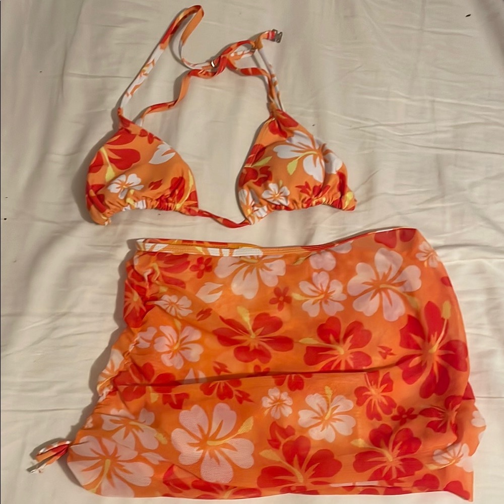 Floral Orange Bikini Set